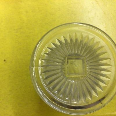 9 Cut Glass Matching Glass with Wicker Basket