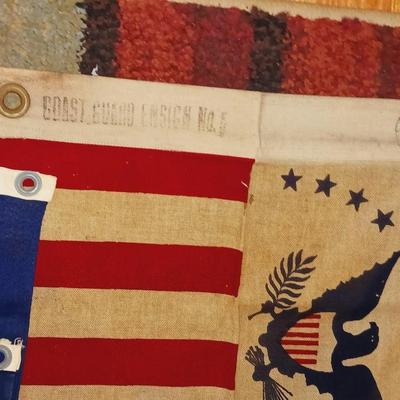 COAST GUARD ENSIGS NO 5 CLOTH FLAG AND NAVAL SIGNAL FLAG