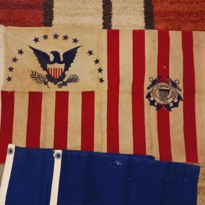 COAST GUARD ENSIGS NO 5 CLOTH FLAG AND NAVAL SIGNAL FLAG