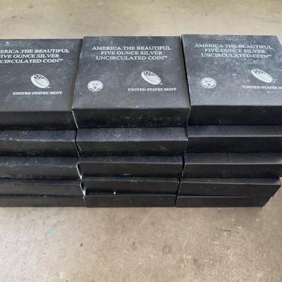 Lot of 15 5 ounce Silver U S coins