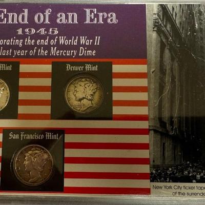 1945 MERCURY DIME END OF AN ERA SET