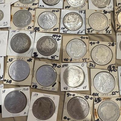 Lot of 30 Morgan’s silver 1$ U S coins