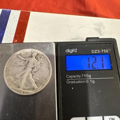 1941 P WALKING LIBERTY VF 12.1 silver half