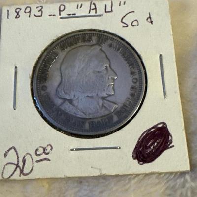1893 COLUMBUS PROOF AU HALF SILVER