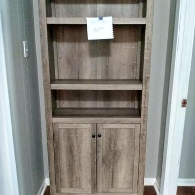 Gray woodgrain book case rooms to go 72x30like new