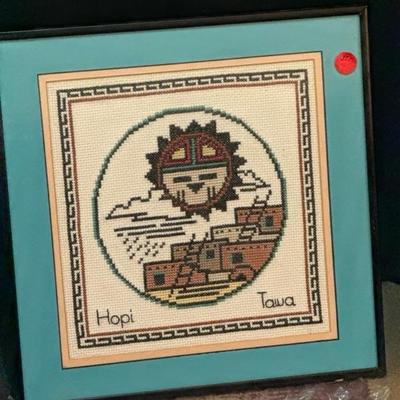 Ancient hand woven wall art decor signed