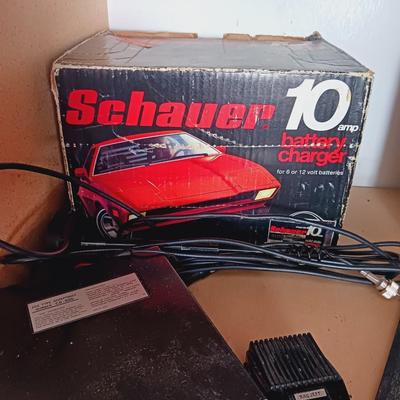 SCHAUER BATTERY CHARGER, CARLITE, CB RADIO, SPLASH GUARDS