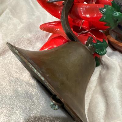 Vintage 6" Brass Wall Mount Hanging Bell
