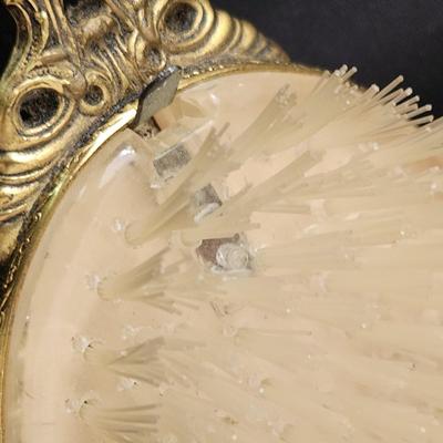 Vintage Globe 24Kt Gold Plated Hand Mirror & Hair Brush