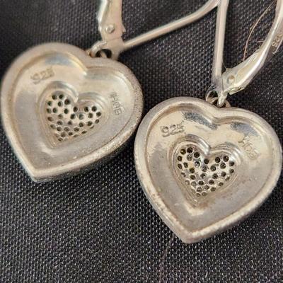 4 Pieces Hob Sterling Silver Hearts Earrings Necklace & Bracelet 71 gram