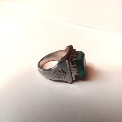 MEN'S STERLING SILVER AND TURQUOISE RING