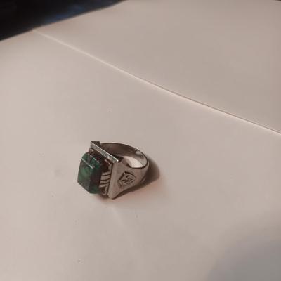 MEN'S STERLING SILVER AND TURQUOISE RING