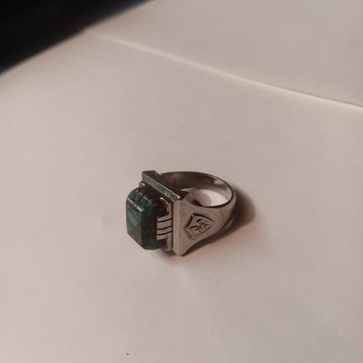 MEN'S STERLING SILVER AND TURQUOISE RING