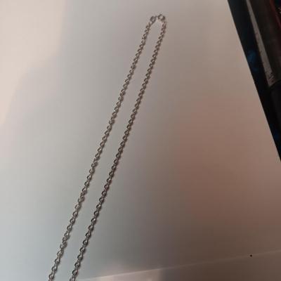 STERLING SILVER CHAIN AND EARRINGS W/PURPLE STONE