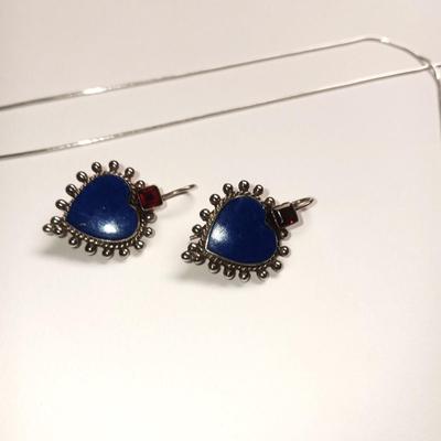STERLING SILVER CHAIN AND PIERCED EARRINGS