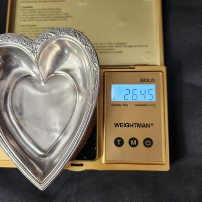 International Sterling Silver Heart Shape Tray 102 48-1