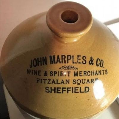 Scarce- John Marples & Company Sheffield Large Stoneware Jug 19" Tall & Very Heavy Preowned from an Estate.