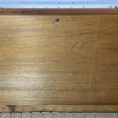 Vintage Mid-Century Hand Made & Etched Large Trinket Wooden Hinged Box 16.5" Long, 7" Wide", & 4.5" Tall in...