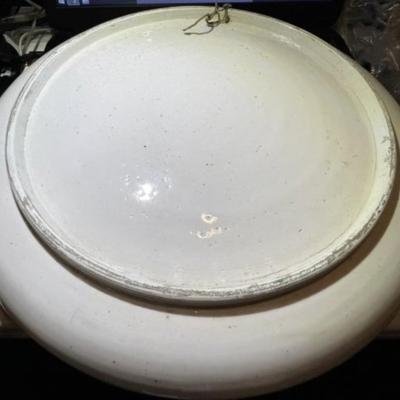 Very Early Heavy Turkish Stoneware 16" Charger Dish Preowned from an Estate w/1 Rim Fleck as Pictured.