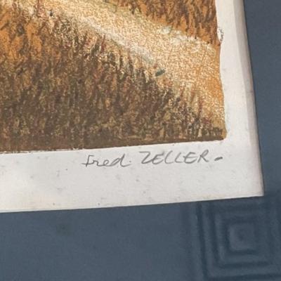 Vintage Noted 1960s Farmed Fred Zeller French Surrealist Limited Edition #37/275 Lithograph (Frame Size 19" x 25").