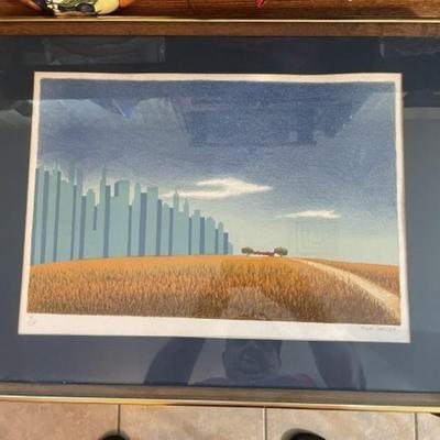 Vintage Noted 1960s Farmed Fred Zeller French Surrealist Limited Edition #37/275 Lithograph (Frame Size 19" x 25").