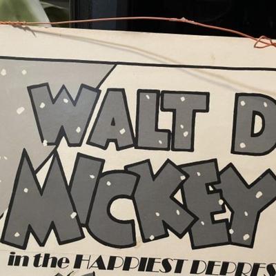 Vintage Mickey's Good Deed (Buena Vista, Re-Released 1974) (27" X 39") on Particle Foam Board as Pictured.