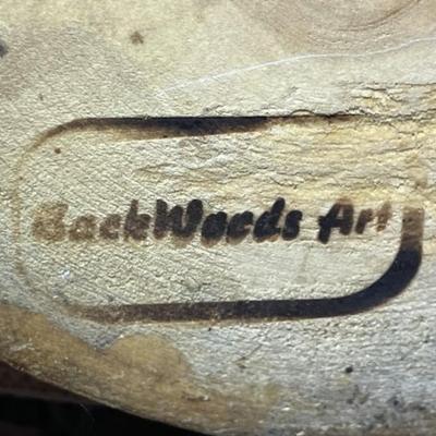 Vintage Backwoods Arts Tree Trunk Stool/Table 14.25" Tall, 14.25" Wide x 7" in Good Preowned Condition.