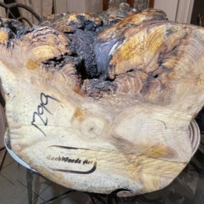 Vintage Backwoods Arts Tree Trunk Stool/Table 14.25" Tall, 14.25" Wide x 7" in Good Preowned Condition.