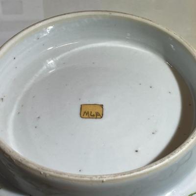 Chinese Porcelain Believed to be Ming Dynasty Hand Painted 10.25" Diameter Bowl Stapled & Glued as Pictured.