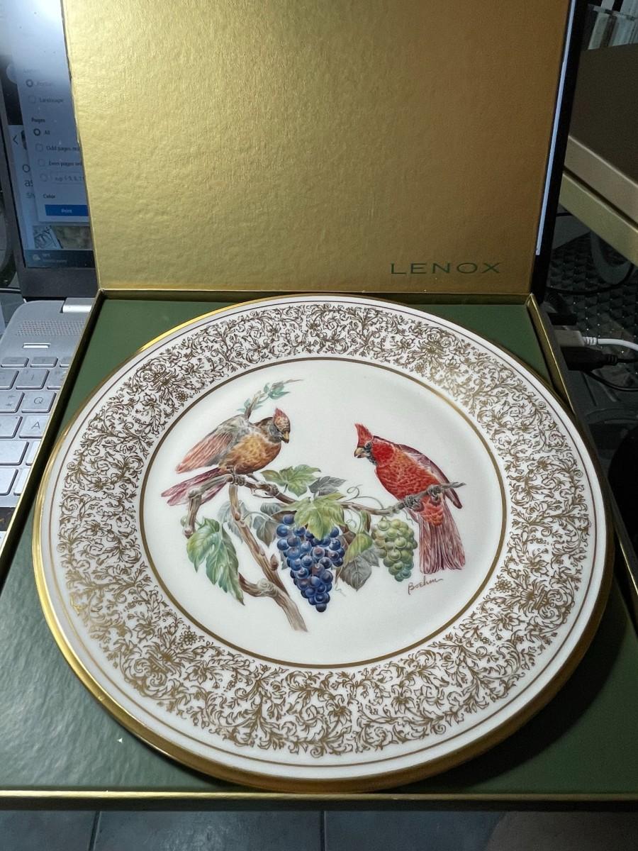 Vintage Lenox Annual Boehm Birds Porcelain Plate 1976 Cardinals Plate ...