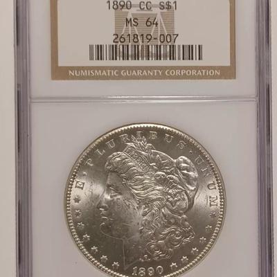 1890 Morgan MS64 silver U S 1$