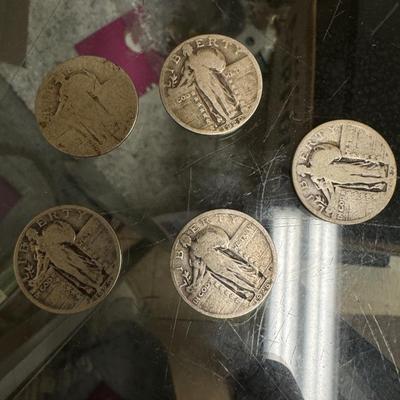 Lot of 5 Standing Liberty