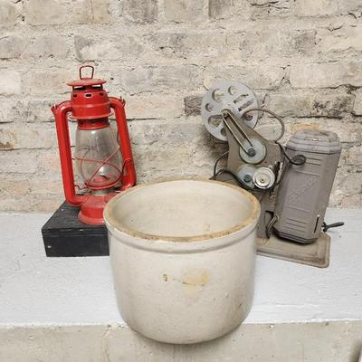 Lantern, crock and projector