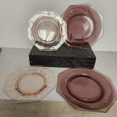 Vintage glass lot (octagon plates)