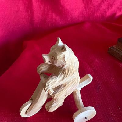Wooden Bear carvings with movable pieces