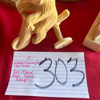 Wooden Bear carvings with movable pieces