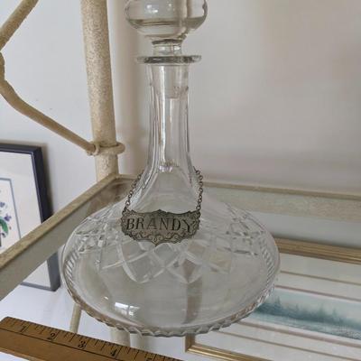 Vintage Lead Glass Brandy Decanter