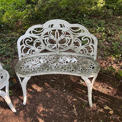 Three Matching Cast Iron Garden Bench Seats (FY-RG)