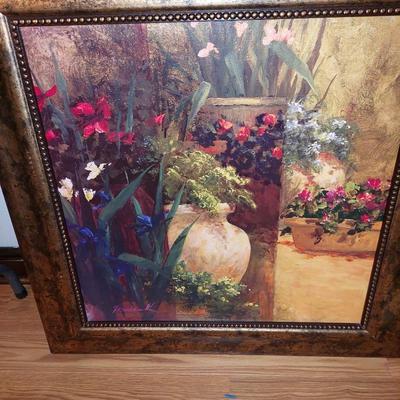 Flowers in garden painting