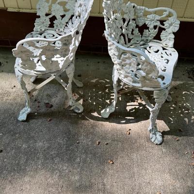 Pair of Cast Iron Garden Chairs (BY-RG)