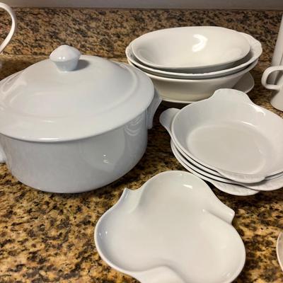 white casseroles & dishes