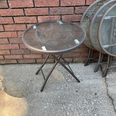 Glass Top Outdoor End Tables Plus Clocks (BY-RG)