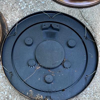 Glass Top Outdoor End Tables Plus Clocks (BY-RG)