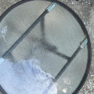 Glass Top Outdoor End Tables Plus Clocks (BY-RG)