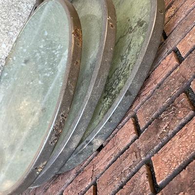 Glass Top Outdoor End Tables Plus Clocks (BY-RG)