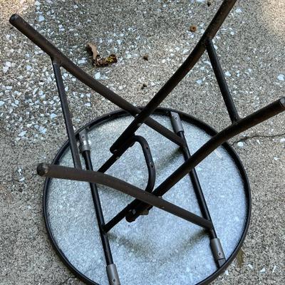 Glass Top Outdoor End Tables Plus Clocks (BY-RG)