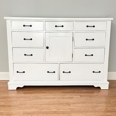 Painted White Farmhouse Dresser With Black Hardware