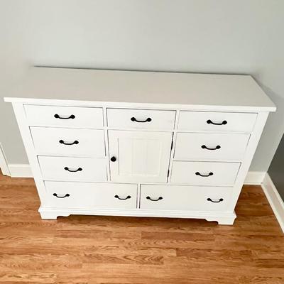 Painted White Farmhouse Dresser With Black Hardware