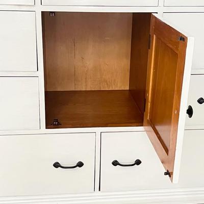Painted White Farmhouse Dresser With Black Hardware