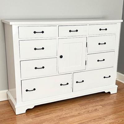 Painted White Farmhouse Dresser With Black Hardware